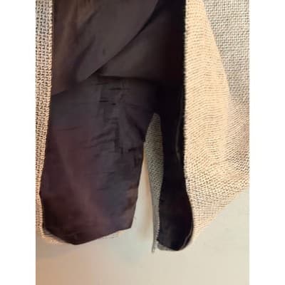 Calvin Klein Women's Tweed Straight & Pencil Back Slit Mini Skirt Beige M - Thumbnail 6