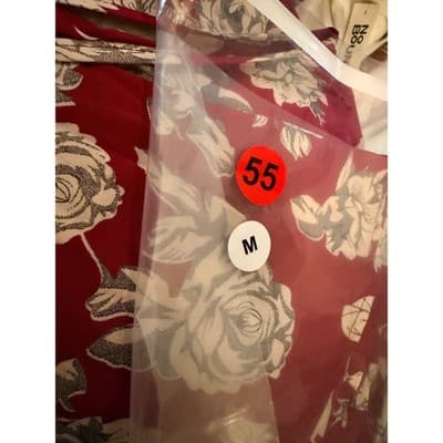 Women’s Red Floral Mini Dress Sleeveless Button Front Spring Summer Size Medium - Thumbnail 11