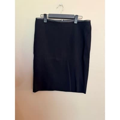 Calvin Klein Women's Pencil Knee Length Straight Career Skirt Black L - Thumbnail 2