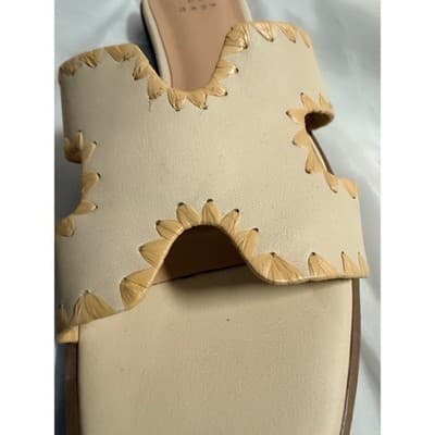 A New Day Women's Helena Whipstitch Slide Open Toe Sandal Beige 5.5 - Thumbnail 7
