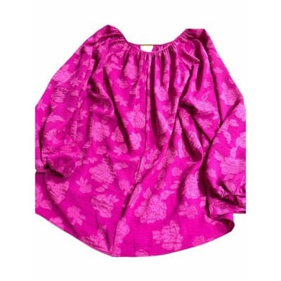 Pioneer Woman Pheasant Keyhole Bar Front Blouse Hot Pink Size 1X NWT - Thumbnail 4
