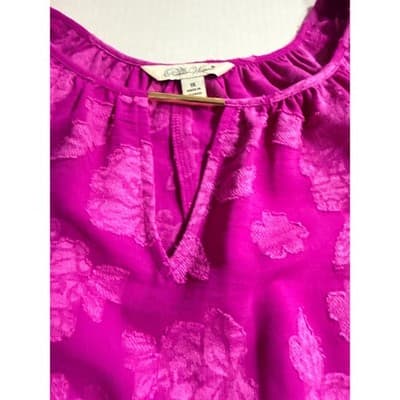 Pioneer Woman Pheasant Keyhole Bar Front Blouse Hot Pink Size 1X NWT - Thumbnail 13