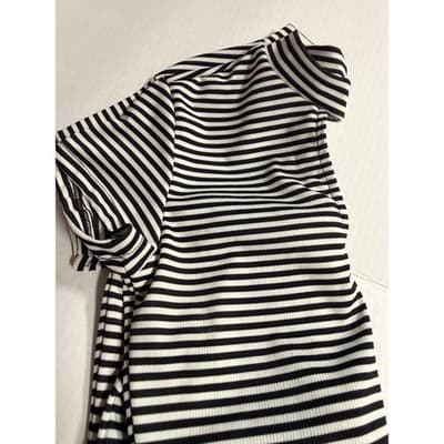 Rolla Coaster Bodice One Piece Stripes Bodysuit White Black Small Keyhole Neck - Thumbnail 7