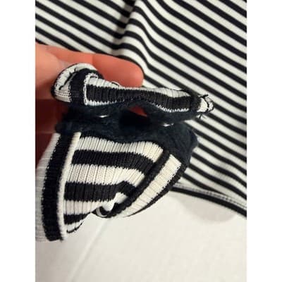 Rolla Coaster Bodice One Piece Stripes Bodysuit White Black Small Keyhole Neck - Thumbnail 9