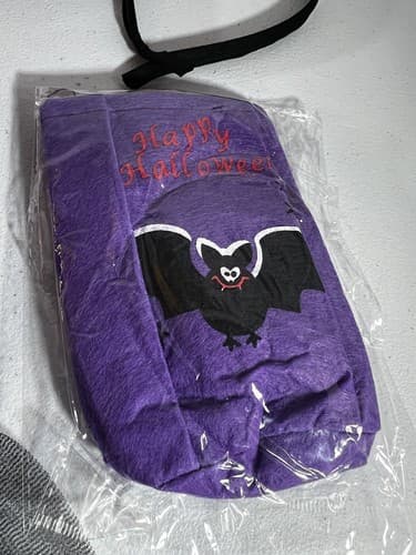 Halloween Purple Ruffles Bat Girl Costume Kids 10/12 Dress Wings Headpiece Bag - Thumbnail 6