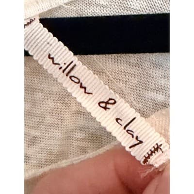 Willow & Clay Ivory Blouse Sheer Sleeve Keyhole Back Short Sleeve Women M - Thumbnail 11