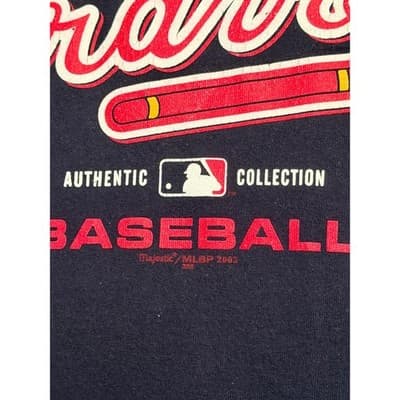Majestic Atlanta Braves MLB Authentic Collection T-Shirt Blue Baseball Men’s XL - Thumbnail 7