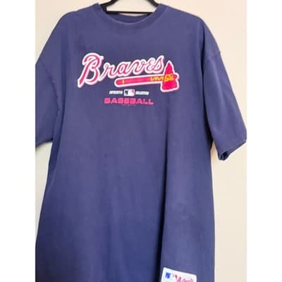 Majestic Atlanta Braves MLB Authentic Collection T-Shirt Blue Baseball Men’s XL - Thumbnail 2
