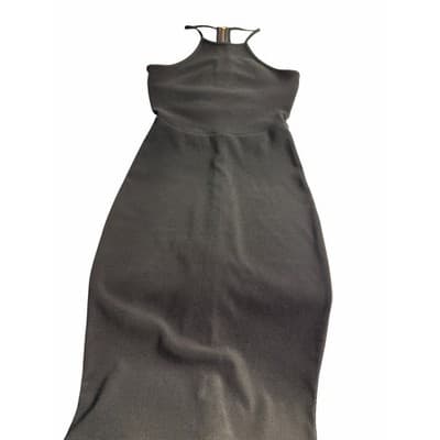 Express Women’s Halter Neck Cutout Back Fitted Bodycon Dress Black 6 Zip Back - Thumbnail 2