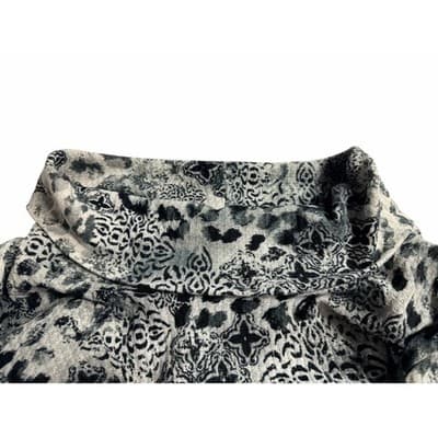 Ruby RD Women’s Plus Cowl Neck Pullover Blouse Tunic Top Black Gray Pattern 3X - Thumbnail 5