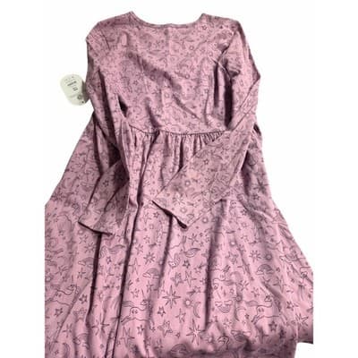 NWT Wonder Nation Girls Unicorn Cotton Long Sleeve Play Dress Purple XXL (18 ) - Thumbnail 5