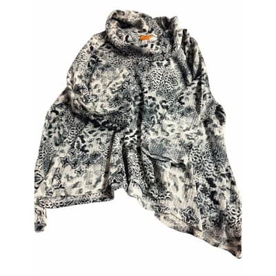 Ruby RD Women’s Plus Cowl Neck Pullover Blouse Tunic Top Black Gray Pattern 3X - Thumbnail 3