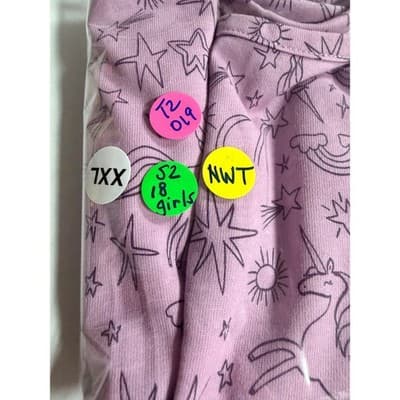 NWT Wonder Nation Girls Unicorn Cotton Long Sleeve Play Dress Purple XXL (18 ) - Thumbnail 17