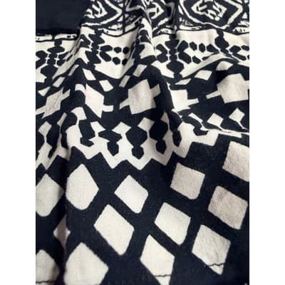 Mossimo Abstract Geo Pattern Tie Waist Dress Black White Small 3/4 Sleeves - Thumbnail 13