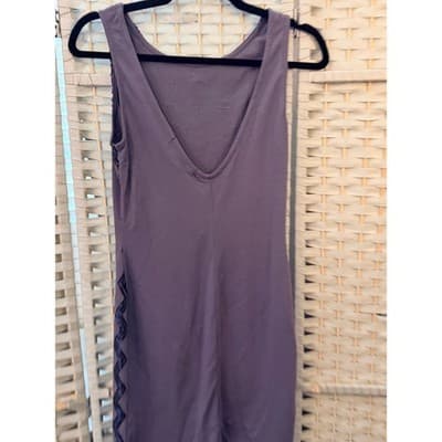 Planet Gold Couture Medium Sequin Chevron Sheath Mini Dress Sleeveless Purple - Thumbnail 9