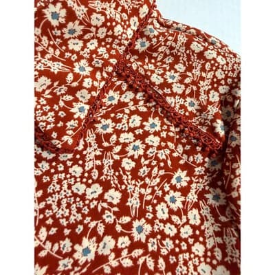 SHEIN Women’s Plus Floral Spring Summer Long Sleeve Button Down Top Red 3XL - Thumbnail 9