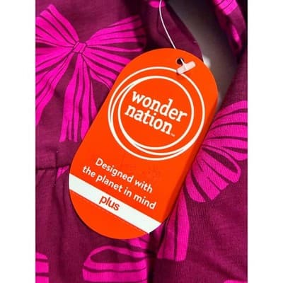 NWT Wonder Nation Girls Long Sleeve Casual Play Dress Hot Pink Large (10-12) - Thumbnail 8