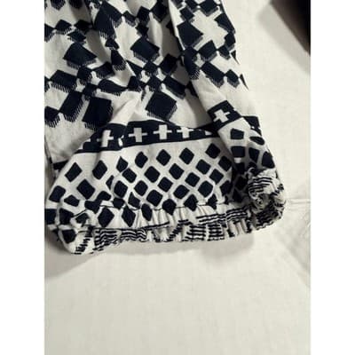 Mossimo Abstract Geo Pattern Tie Waist Dress Black White Small 3/4 Sleeves - Thumbnail 15