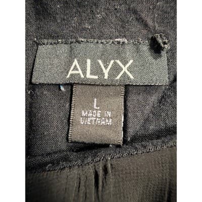 ALYX Elegant Chiffon Handkerchief Cut Layered Blouse TunicTop Black Large - Thumbnail 6