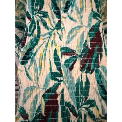 Torrid Peplum Washable Crinkle Gauze Smocked Top Tropical Leaf Print Green 2 NWT - Thumbnail 15