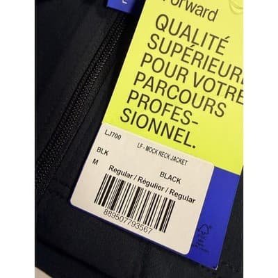 Landau Forward Womens 3 Pocket Scrub Jacket Black Medium Full Zip Front NWT - Thumbnail 7