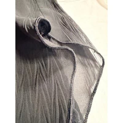 ALYX Elegant Chiffon Handkerchief Cut Layered Blouse TunicTop Black Large - Thumbnail 5