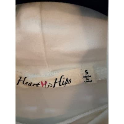 Heart & Hips White Ruched Drawstring Midi Dress Small Long Sleeve Bodycon - Thumbnail 5