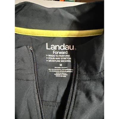 Landau Forward Womens 3 Pocket Scrub Jacket Black Medium Full Zip Front NWT - Thumbnail 10