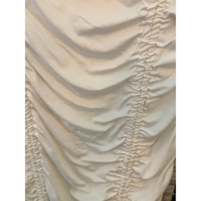 Heart & Hips White Ruched Drawstring Midi Dress Small Long Sleeve Bodycon - Thumbnail 11