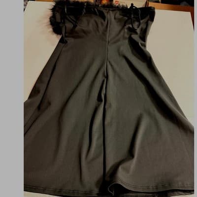 7DAY WKND Night Gown Fur Trim Slip Lingerie Black Medium NWOT - Thumbnail 8