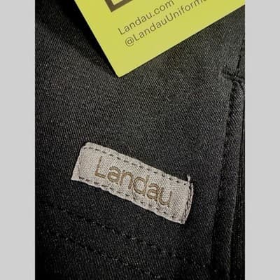 Landau Forward Womens 3 Pocket Scrub Jacket Black Medium Full Zip Front NWT - Thumbnail 6