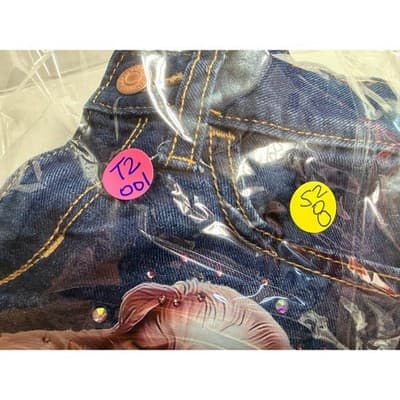 Old Navy Girls Denim Shorts Puppy Sneaker Graphic Embellished Blue Size 10 - Thumbnail 9