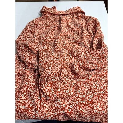 SHEIN Women’s Plus Floral Spring Summer Long Sleeve Button Down Top Red 3XL - Thumbnail 11
