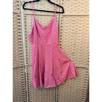 Old Navy Fit & Flare Cami Mini Dress XL Pink Stripe Slim Fit A-Line Sleeveless - Thumbnail 3