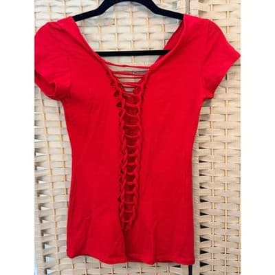Gorgeous Zombie Punk Rock Graphic T-Shirt Red Wide V Neckline Cap Sleeve - Thumbnail 10