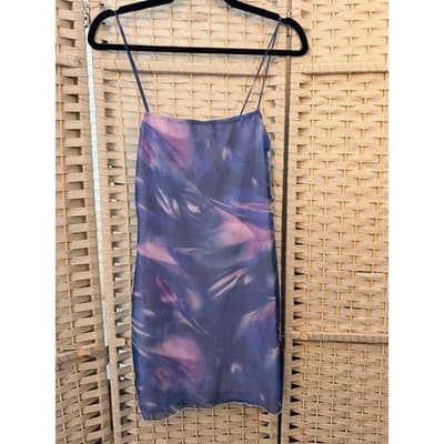 Superdown Jasper Glove Mini Dress M Purple Square Neckline Sleeveless - Thumbnail 3
