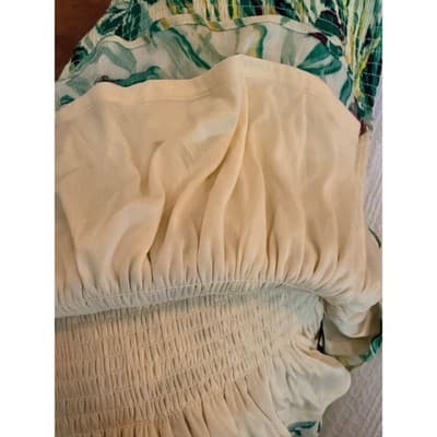 Torrid Peplum Washable Crinkle Gauze Smocked Top Tropical Leaf Print Green 2 NWT - Thumbnail 18