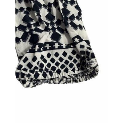 Mossimo Abstract Geo Pattern Tie Waist Dress Black White Small 3/4 Sleeves - Thumbnail 4