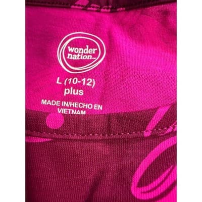 NWT Wonder Nation Girls Long Sleeve Casual Play Dress Hot Pink Large (10-12) - Thumbnail 5