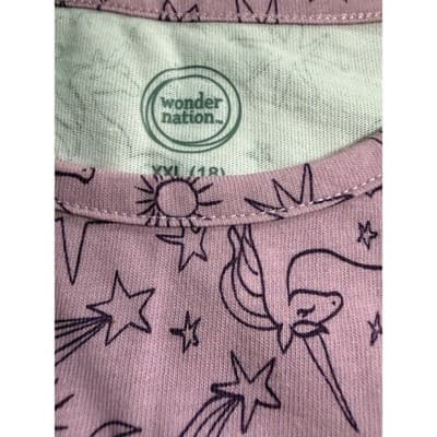 NWT Wonder Nation Girls Unicorn Cotton Long Sleeve Play Dress Purple XXL (18 ) - Thumbnail 6