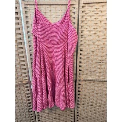 Old Navy Fit & Flare Cami Mini Dress XL Pink Stripe Slim Fit A-Line Sleeveless - Thumbnail 7