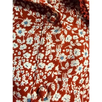 SHEIN Women’s Plus Floral Spring Summer Long Sleeve Button Down Top Red 3XL - Thumbnail 6