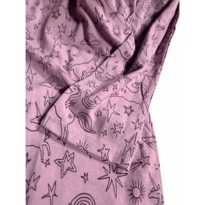 NWT Wonder Nation Girls Unicorn Cotton Long Sleeve Play Dress Purple XXL (18 ) - Thumbnail 4