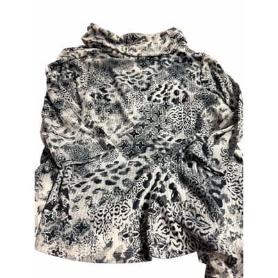 Ruby RD Women’s Plus Cowl Neck Pullover Blouse Tunic Top Black Gray Pattern 3X - Thumbnail 2