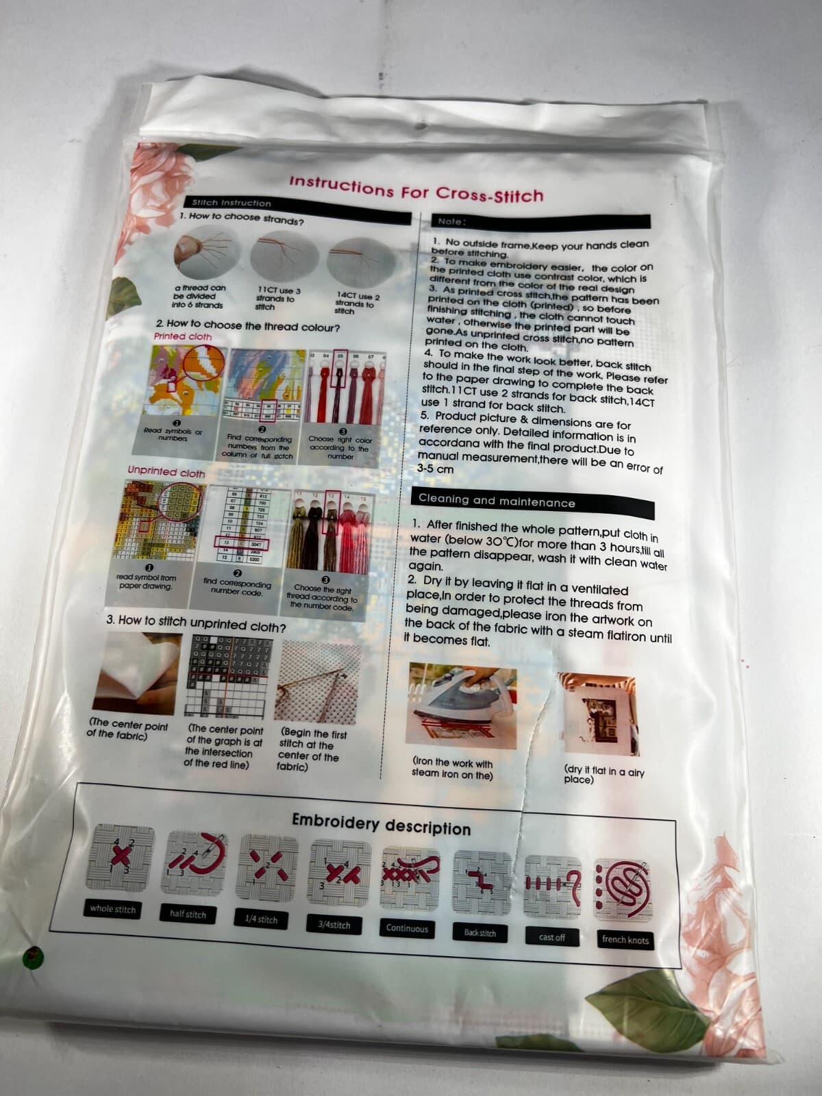 New Leczany Cross Stitch Kit F742 Blossom Flowers Floral Pre-printed 14 CT Craft - Thumbnail 2