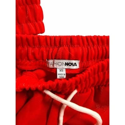 Fashion Nova Tennis Glam Set Two Piece Jogger Hoodie Pants Set Red White XS NWT - Thumbnail 4