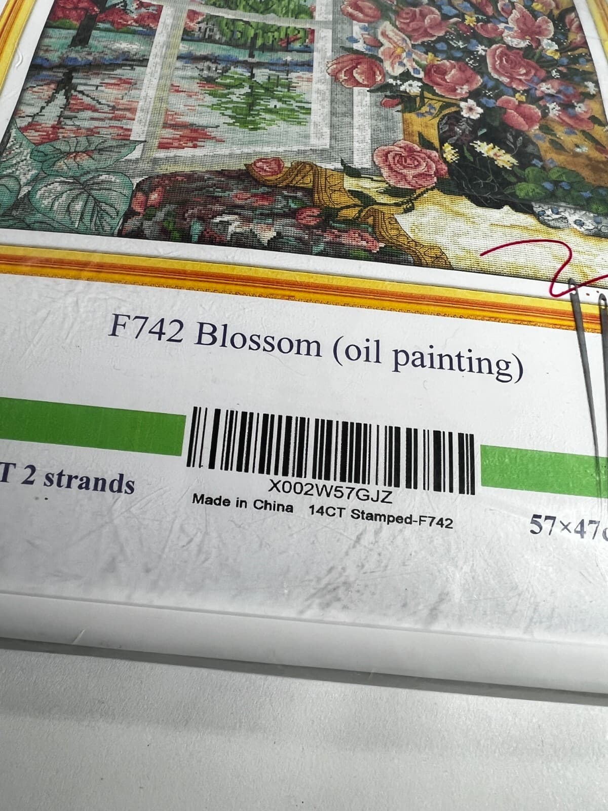 New Leczany Cross Stitch Kit F742 Blossom Flowers Floral Pre-printed 14 CT Craft - Thumbnail 4