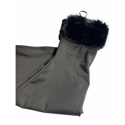 7DAY WKND Night Gown Fur Trim Slip Lingerie Black Medium NWOT - Thumbnail 3