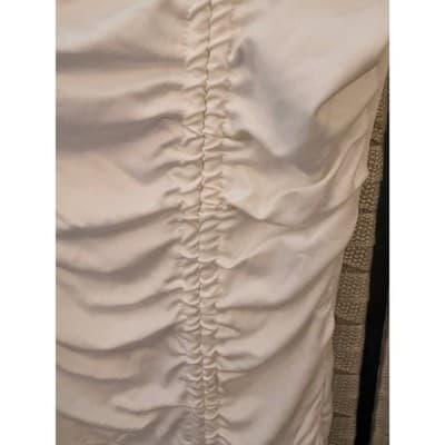 Heart & Hips White Ruched Drawstring Midi Dress Small Long Sleeve Bodycon - Thumbnail 10