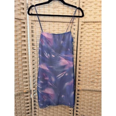 Superdown Jasper Glove Mini Dress M Purple Square Neckline Sleeveless - Thumbnail 2